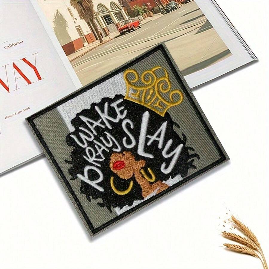 2pcs Wake Pray Slay Embroidered Iron-On Patches