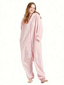 Adult  Pink Costume Christmas Pajamas - Christmas Cosplay Costumes Homewear Jumpsuit For Women And Men - 粉色 - 查看 2
