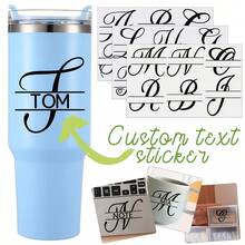 1PC/3PCS Custom Diecut Uv Dtf Sticker, Custom Text Uv Dtf Sticker, Permanent Transparent Sticker, Customizable Uv Dtf Labels, Create Your Own Sticker,Used For Wedding Festivals And Daily Gifts(Only Transfer Stickers Without Any Cups Or Other Objects)Handwritten Vinyl Lettering – Custom Glass Decals & Name Stickers For Party Decor - Multicolor - View 1