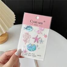 可爱的青苹果果冻树脂贴纸，DIY笔筒，电脑，手机装饰，夏季海洋元素，计划簿剪贴簿贴纸