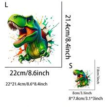 1 件/2 件/3 件活力霸王龙热转印贴纸 - DIY 熨烫、可水洗贴花，适用于 T 恤、连帽衫、枕头、牛仔裤和手提包，彩色墙面装饰设计 - 彩色 - 查看 3
