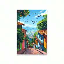 1 件卡塔赫纳旅行海报彩色哥伦比亚插图风景麦德林花卉旅行印刷品复古波多黎各帆布印刷品客厅、卧室、餐厅可选画框现代海报、墙壁艺术、帆布画和可重复使用的画框 - 彩色 - 查看 36