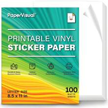 Pegatinas de vinilo imprimibles de alta calidad para impresoras de inyección de tinta y láser - 100 hojas de papel adhesivo blanco mate resistente al agua con excelente adhesivo, tamaño A4 29,7 cm*21 cm, secado rápido, retención de tinta, ideal para máquinas de corte