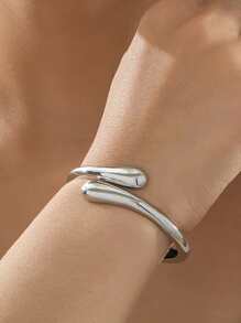 1 Set Fashionable & Elegant Advanced Design Geometric Shaped Alloy Bracelet, Necklace, Stud Earrings Jewelry Set, For Holidays, Parties, Dates - Elegant Gift For Girlfriend