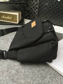 Men's Casual Versatile Simple Large Capacity Shoulder Bag Shopping Bag Canvas Tote Bag Laptop Bag Laptop Case - Black - View 7