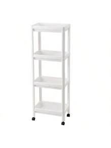 1 pieza Estantería de almacenamiento rectangular para la cocina, carrito rodante independiente, estantería organizadora para el baño, estantería de varios niveles para almacenar artículos de tocador y aperitivos