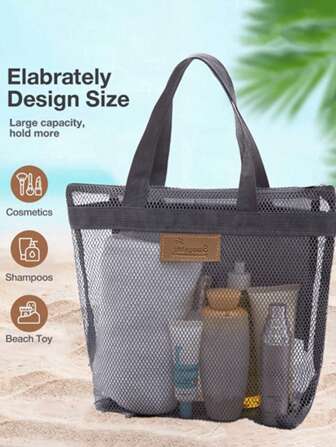 1件/套网状收纳袋，休闲网状旅行拉链手提包，适合四季使用，可作洗漱包、化妆品收纳包、泳衣收纳包。非常适合户外活动和旅行时收纳整理物品。包袋、化妆包、梳妆台、化妆品收纳包、洗漱包、桌面收纳包、化妆包、梳妆台、化妆袋、小化妆包、化妆包、大化妆包、圣诞礼物、小包、手拿包/小手提包、化妆品收纳包、小包、刷子收纳袋、迷你收纳袋、大容量收纳袋