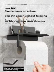 1 pezzo Portarotolo di carta igienica in plastica, Portarotolo in plastica da montare a parete per il bagno, Portarotolo adesivo senza foratura, Portarotolo per rotoli di carta igienica, Portaoggetti multifunzione, Portatelefono, Portaoggetti da bagno, Portarotolo da parete facile da installare senza foratura, Articoli per il ritorno a scuola