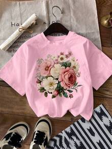 Camisa de flores estilo Cottagecore bohemio| Camisa de flores Cottagecore| Camisa floral| Camiseta con flores| Camiseta de flores| Camiseta de flores silvestres casual de vacaciones de veran - Blanco - Ver 3