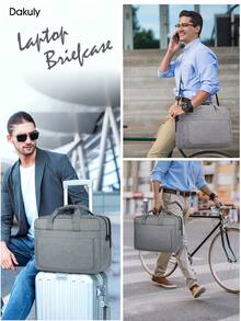 NEWHEY 15.6 Inch Business Laptop Bag, Large Capacity A4 Compatible, Lightweight, Shock-Resistant, Waterproof, Shoulder Strap, Dual-Directional Luggage Handle, Suitable For Business, Commuting, Men