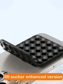 Strong 80-Point Suction Phone Mount - Double-Sided Silicone Holder For Car Dashboard, Bathroom Tile, Kitchen Counter
