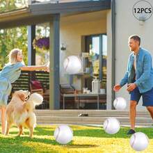 12pcs Inflatable Sports Balls (Soccer/Baseball), PVC Material Inflatable Beach Balls, Pool/Beach Party Supplies - Red and White - View 2