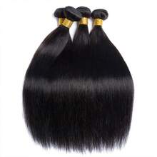 15A Human Hair Bundles Straight Hair Bundles Brazilian Straight Human Hair Bundles Unprocessed Virgin Weave Bundles Human Hair Raw Remy Hair Bundles Natural Black - Natural Black - View 2