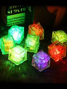 6/12/24pcs Waterproof Glowing Ice Cubes, Touch Sensor Light, Multicolor Slow Flashing Glow Ice Cubes For Beverage, Suitable For Wedding, Club, Bar, Drink, KTV, Night Light, Pool, Party Decoration - Colorful Light - View 4