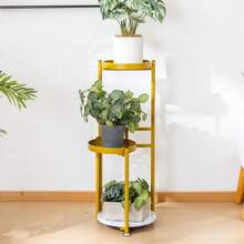 4 Tier Plant Stand Indoor, Space-Saving Planter Shelves Flower Pot, Tiered Wrought Metal Flower Shelf Plants Holder Display Rack, Flower Pot Holder Shelf For Living Room, Patio, Balcony - 三級黃金 - 查看 1