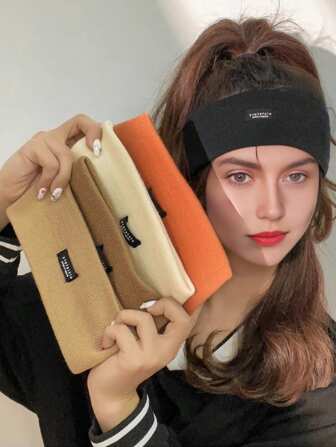 2 Pieces Solid Color Hair Bands, Sports Headbands, Hair Hoop, Head Scarf For Women