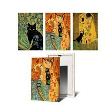1pc Wall Arts Posters Optional Frame Vintage Van Gogh Monet Waterlily Black Cat Posters Coffee Stickers Kraft Paper Living Community Bar Art Painting Home Room Decoration ,Wall Art With Frame - Multicolor - View 93