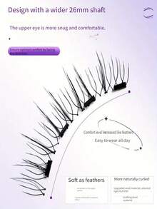 1 par de pestañas postizas magnéticas reutilizables, aspecto natural y realista, portátil y cómodo, sin necesidad de pegamento, estuche magnético todo en uno, apto para uso diario, trabajo, compras - YT009-3 - Pestañas Cruzadas - Ver 6