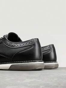 Men's Plain Toe Oxford Shoes Business Formal Derby Dress Sneakers Crossflex GentEdge - 黑色 - 查看 4