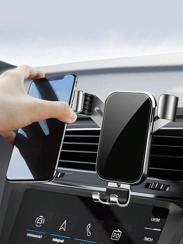 Novo Suporte de Telefone para Carro com Indução por Gravidade de Liga de Alumínio, Montagem em Grade de Ventilação com Tranca Automática e Espelhada, Rotação de 360°, Suporte Anti-Vibração Compatível com iPhone, Telefones Android, Presente de Aniversário, Família, Amigos para Suporte de Telefone em Grade de Ventilação, Acessórios para Carro