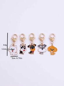 5 CÁI/1 CÁI Phụ kiện trang sức hợp kim hình chó con hoạt hình dễ thương, chó con nhỏ, mặt dây chuyền hình chó sói, móc khóa, mùa tốt nghiệp, phụ kiện ô tô, túi xách, ba lô, quà tặng Giáng sinh theo phong cách Goth Y2k, phụ kiện túi xách, dây đeo có ngăn đựng thẻ, phụ kiện ô tô, móc khóa túi xách - Nhiều màu - Xem 6