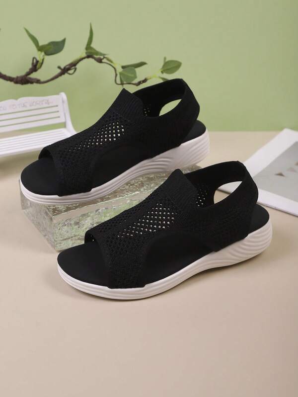 Jugend Sommer Fischmaul Lässig Set Fuß Mode Sandalen Flacher Boden Einfarbig Atmungsaktiv Mode Europäischer und Amerikanischer Stil Sport und Lässig Sandalen