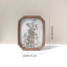 SUSUZUKU 1pc Vintage Retro Resin Picture Frame, American/European Countryside Style, Dark Wood Color Background Home Decor Photo Frame