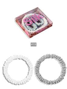 SUNCDELV SLIK 2pcs 100% Mulberry Silk Hair Scrunchies, High Quality Hair Ties (22mm), Women & Girls Hair Accessories, Pink Gift Box Ponytail Holder - Multicolor - View 15