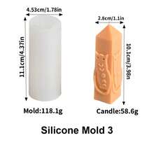 Moon Star Pattern Pillar Candle Silicone Mold DIY Pencil Tip Triangular Column Geometric Relief Art Candle Plaster Mold Decoration Candle Making Enthusiasts - White - View 7