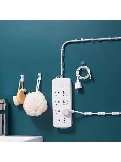 Effen Cable Tie, Moderne Wit Organizer Home view 8