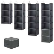 1 件无纺布悬挂式储物袋，多功能衣柜整理袋，防水防尘分层悬挂式储物袋，适用于衣服、内衣、家用袋，适用于学校、学校配件、学校用品 - 灰色 - 查看 5