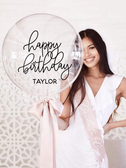 1 unidade - Balões de Aniversário Personalizados, Balões de Aniversário com Nome Personalizado, Bolas de Bolhas Transparentes Personalizadas para Festa de Aniversário, Crie Seus Próprios Balões de Plástico Transparentes, Férias de Verão, Casa e Decoração, Ambiente Natalino, Renovação de Outono