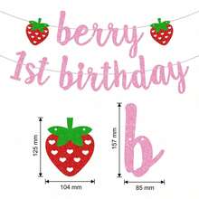 32 piezas Decoraciones de fiesta con temática de fresa: adornos colgantes en espiral, banners de fresa para el primer cumpleaños, remolinos de papel de aluminio de fresas para el techo, suministros para fiestas de primer cumpleaños con tema de fresa, decoración para el hogar - Multicolor - Ver 6