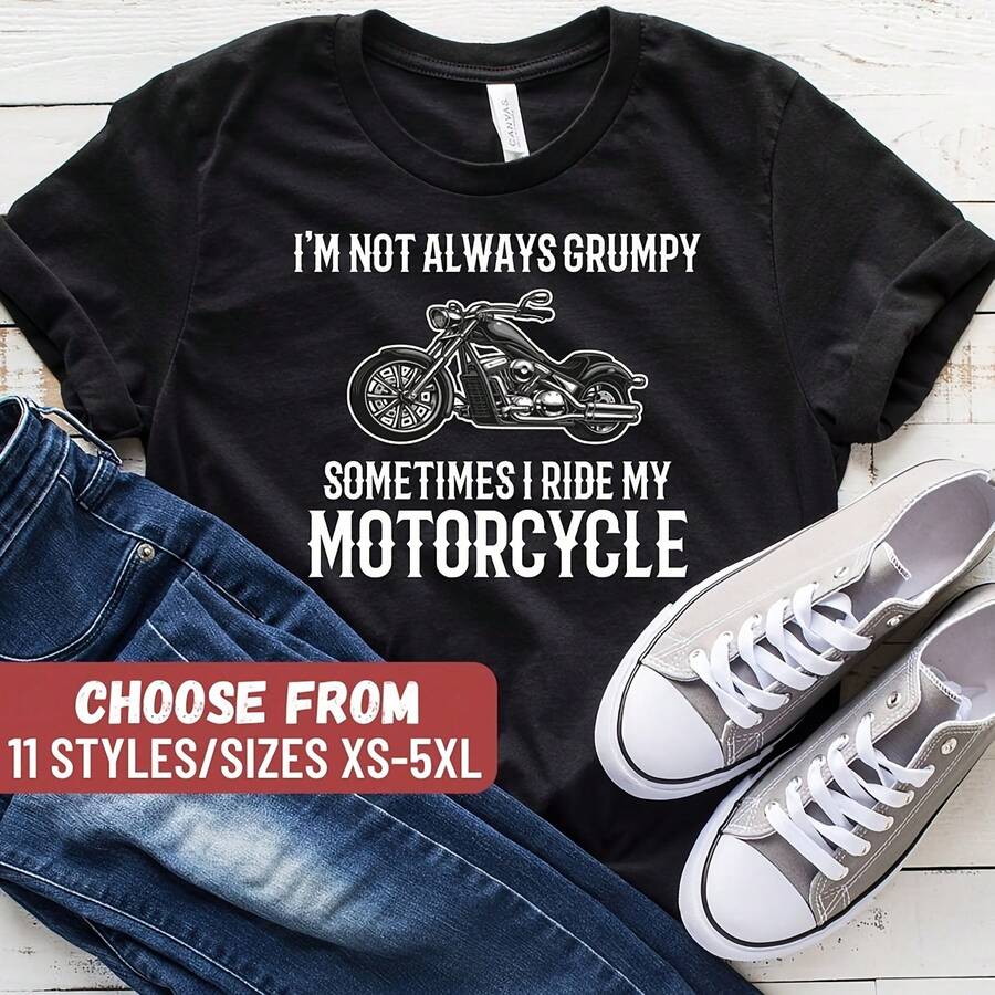 Biker Shirt, Funny Motorcycle Shirt, Biker Gifts, Gift Idea For Biker, Motorcycle Gift, Motorcycle Lover, Funny Biker Shirt, Biker Lover - Black - View 1