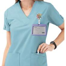 1 قطعة (بطاقة بنفسجية وزهرية وصفراء + مشبك قابل للسحب متعدد الألوان، مشبك عباد الشمس قابل للسحب بسهولة)، بطاقة بنفسجية وزهرية وصفراء مع مشبك قابل للسحب، مناسبة لبطاقة الهوية وبطاقة الموظف وبطاقة المفتاح وبطاقة رخصة القيادة وشارة الممرضة/الطبيب وبطاقة الاسم، بسيطة وسهلة الارتداء