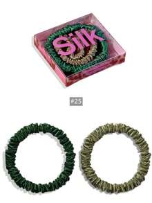 SUNCDELV SLIK 2pcs 100% Mulberry Silk Hair Scrunchies, High Quality Hair Ties (22mm), Women & Girls Hair Accessories, Pink Gift Box Ponytail Holder - Multicolor - View 23