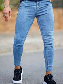 Men's Casual Distressed Slim-Fit Denim Jeans