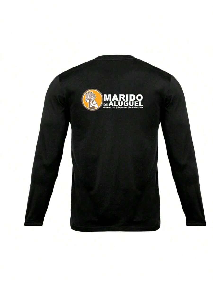 Camiseta para Marido de Aluguel Camiseta para Trabalho Camiseta para Uniforme Profissional Autônomo - Preto - Visão 1