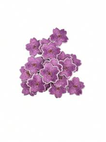 10 piezas de Parches bordados de flor de cerezo pequeños para planchar en aplicaciones de decoración en faldas, bolsas, reparación de agujeros, decoración para chaquetas, mochilas, camisetas