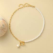 1 Pc Stainless Steel Gold Plated Flat Snake Bone Chain Necklace For Women, Bohemian Style Jewelry, Suitable For Holiday Gifts