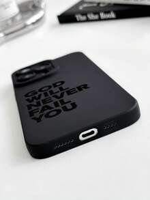 Bible Quote Phone Case, Inspirational Faith Motivational Text Phone Case, Black Letter Phone Cover, Compatible With IPhone Case & Galaxy Case, Phone Case, Compatible With Iphone 13, 15, 16 Pro Max, 16, 14 And Galaxy Series Waterproof Shockproof Anti-Fall Scratch Resistant - Black - View 6