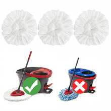 3 Pack Spin Mop Replacement Head Mop Refill Compatible With O-Ceda Triangle Swivel Mops Microfiber Swivel Mop Refill, Deep Clean, Machine Washable And Easy To Replace