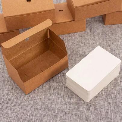 50/100张DIY卡牌游戏，空白硬纸卡，空白英文单词卡，户外游戏卡，涂鸦卡，备忘录白卡