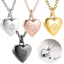 Small Heart Cremation Jewelry For Ashes Stainless Steel Memorial Urn Pendant Four-Color Heart Keepsake Jewelry For Women