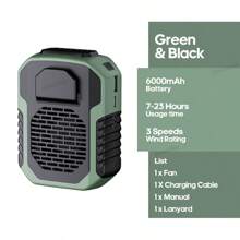 kinscoter 1 pezzo Accessorio da viaggio ricaricabile da 6000 mAh per vita, vita da campeggio, boccetta 'aria condizionata, power bank, neck life personale, ventilad Re Mini fan ricaricabile