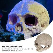 Resin Skull Aquarium Decor - Fish Tank Decorations, Suitable For Small Fish And Reptiles, Interesting Aquarium Landscape Cave Series, Aquarium Decor | Aquarium Enhancement | Interesting Aquarium Supplies, Aquarium Accessories - Multicolor - View 4