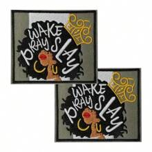 2pcs Wake Pray Slay Embroidered Iron-On Patches