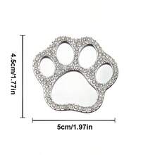 1 件手机壳化妆镜，闪亮水钻镜配金色锌合金框架，心形/熊形/猫爪超薄可粘贴迷你化妆镜适用于所有手机壳装饰