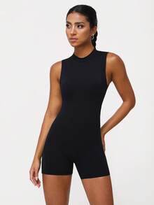 Sodalemon Women's Backless Sports Jumpsuit With Padded Bra, Fitness Activewear Sleeveless Yoga Jumpsuit - Black - View 8