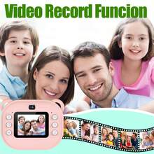 圣诞节装饰儿童即时相机适合 3-12 岁孩子幼儿儿童男孩女孩生日礼物 2.4 英寸屏幕 12MP / 1080P 高清摄像机婴儿即时打印数码相机 - 粉色